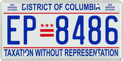 DC license plate EP8486