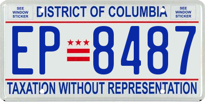DC license plate EP8487