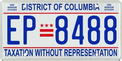 DC license plate EP8488