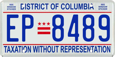 DC license plate EP8489