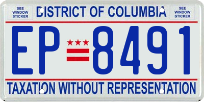 DC license plate EP8491