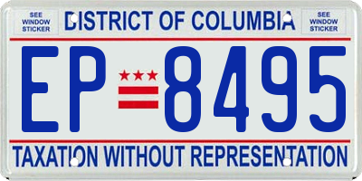 DC license plate EP8495