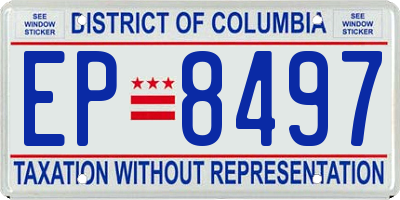 DC license plate EP8497