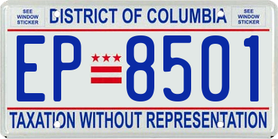 DC license plate EP8501