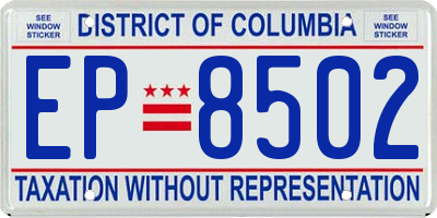 DC license plate EP8502