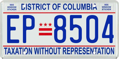 DC license plate EP8504