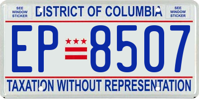 DC license plate EP8507