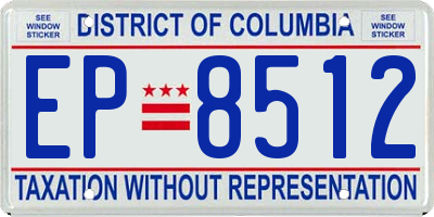 DC license plate EP8512