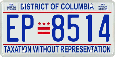 DC license plate EP8514