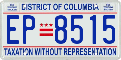 DC license plate EP8515