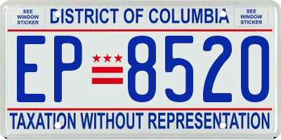 DC license plate EP8520
