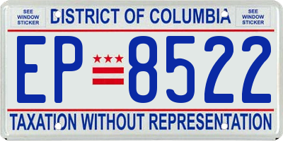 DC license plate EP8522