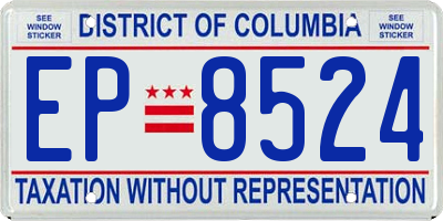 DC license plate EP8524