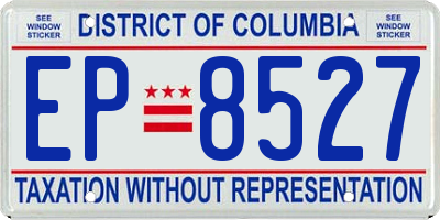 DC license plate EP8527