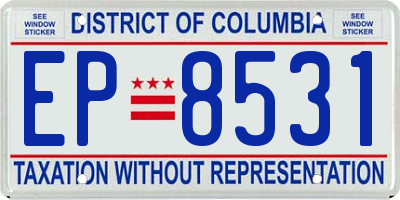 DC license plate EP8531