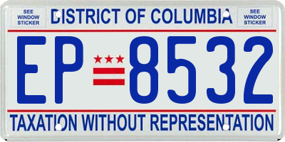 DC license plate EP8532