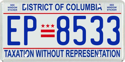 DC license plate EP8533