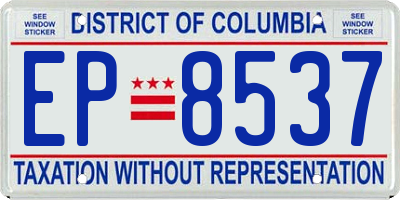 DC license plate EP8537