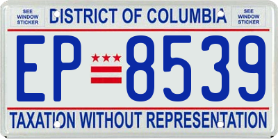 DC license plate EP8539