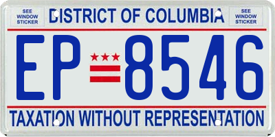 DC license plate EP8546