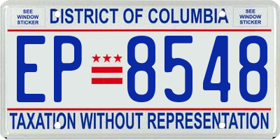 DC license plate EP8548