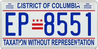DC license plate EP8551