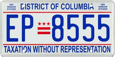 DC license plate EP8555