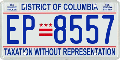 DC license plate EP8557