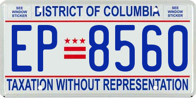 DC license plate EP8560