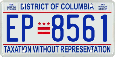 DC license plate EP8561