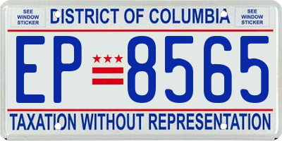 DC license plate EP8565