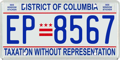DC license plate EP8567