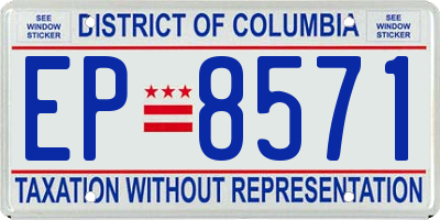 DC license plate EP8571