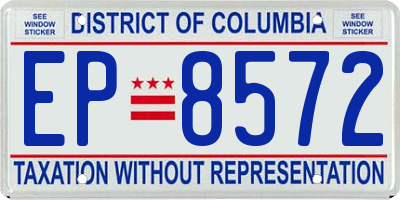 DC license plate EP8572