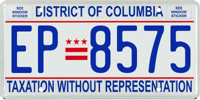 DC license plate EP8575