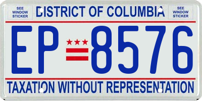 DC license plate EP8576