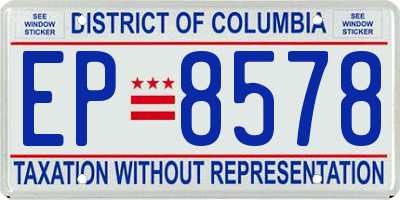 DC license plate EP8578