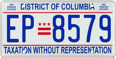 DC license plate EP8579