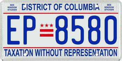 DC license plate EP8580