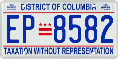 DC license plate EP8582