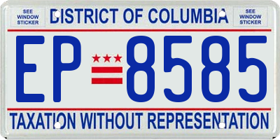DC license plate EP8585