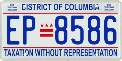 DC license plate EP8586