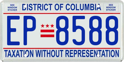 DC license plate EP8588