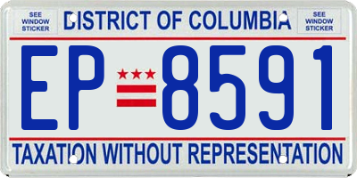 DC license plate EP8591