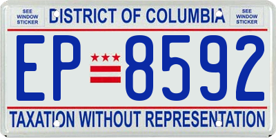DC license plate EP8592