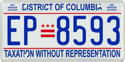 DC license plate EP8593