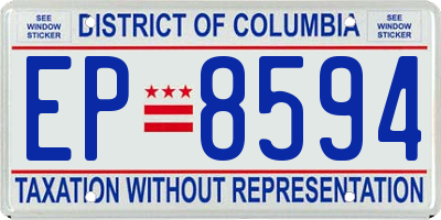 DC license plate EP8594