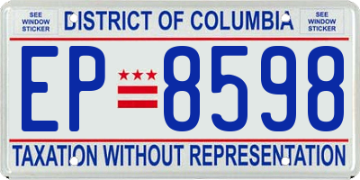 DC license plate EP8598
