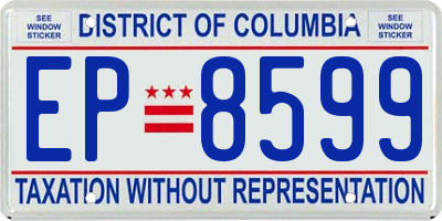 DC license plate EP8599