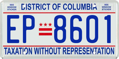 DC license plate EP8601